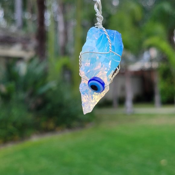 Opal Evil Eye Pendant - Picture 14 of 14